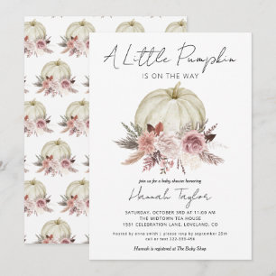 Little Pumpkin Girl Baby Shower Invitation