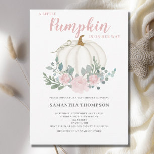Little Pumpkin Girl Baby Shower Invitation