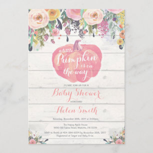 Little Pumpkin Girl Baby Shower Invitation Card