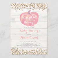 Little Pumpkin Girl Baby Shower Invitation Card
