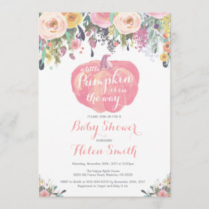 Little Pumpkin Girl Baby Shower Invitation Card