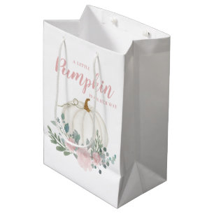 Little Pumpkin Girl Baby Shower  Medium Gift Bag