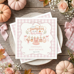 Little Pumpkin Girl Baby Shower Napkin