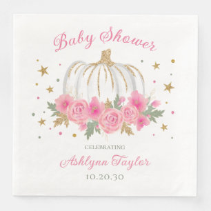 Little Pumpkin Girl Baby Shower Napkin