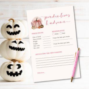 Little Pumpkin Girl Baby Shower Predictions Game