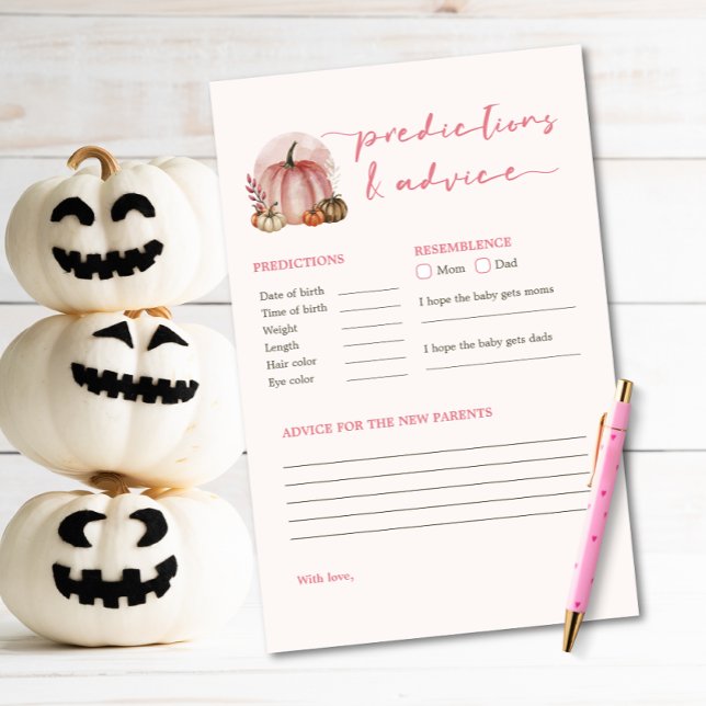 Little Pumpkin Girl Baby Shower Predictions Game (Creator Uploaded)