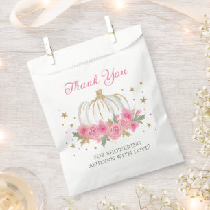 Little Pumpkin Girl Baby Shower Thank You Favour Bags