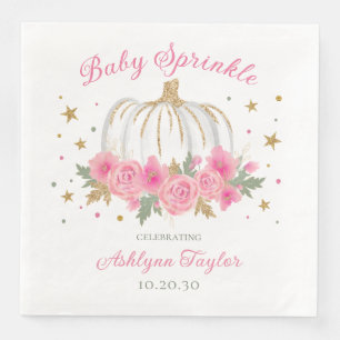 Little Pumpkin Girl Baby Sprinkle Napkin
