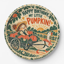 Little Pumpkin Girl Birthday Vintage Fall