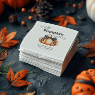 Little Pumpkin Girl Black Bow Napkin