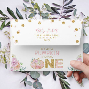 Little Pumpkin Girls 1st Birthday Envelope