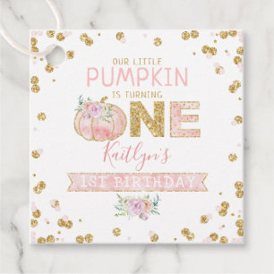 Little Pumpkin Girls 1st Birthday Favour Tags