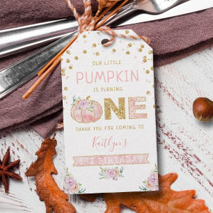 Little Pumpkin Girls 1st Birthday Gift Tags