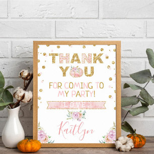 Little Pumpkin Girls 1st Birthday Thank You Sign