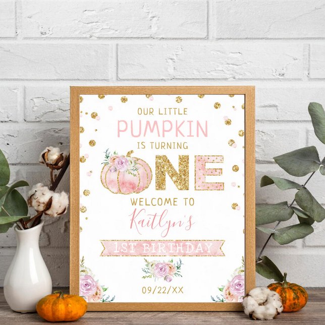 Little Pumpkin Girls 1st Birthday Welcome Sign (Creator Uploaded)