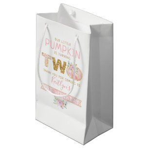 Little Pumpkin Girls 2nd Birthday Small Gift Bag
