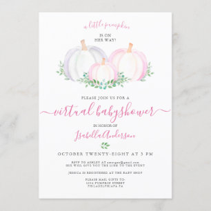 Little Pumpkin Girl's Virtual Baby Shower Invitation