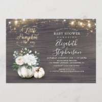 Little Pumpkin Gold Glitters Fall Baby Shower