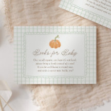Little Pumpkin Green Gingham Baby Shower
