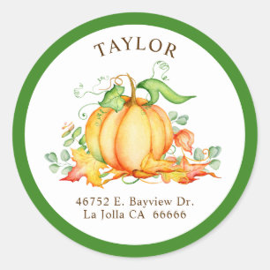 Little Pumpkin Green Return Address Labels