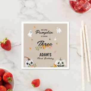 Little Pumpkin Halloween Any Age Birthday Napkin