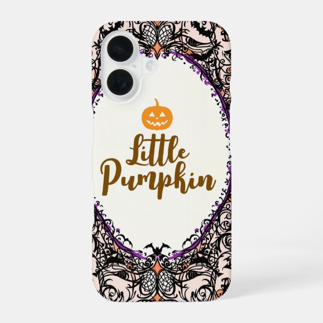 Little Pumpkin Halloween Design iPhone 16 Case (Back)