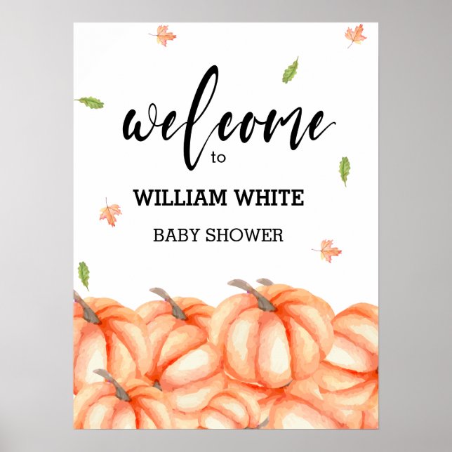 Little Pumpkin Halloween Fall Baby Welcome Poster (Front)