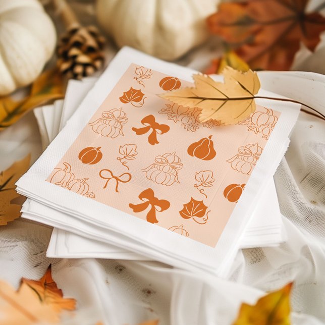 Little Pumpkin Handdrawn orange Baby shower Napkin (Creator Uploaded)