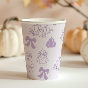 Little Pumpkin Handdrawn purple Baby shower Paper Cups