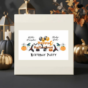 Little Pumpkin Happy Halloween Party Balloon Funky Rectangular Sticker