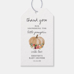 Little Pumpkin Harvest Baby Shower Thank You Gift Tags
