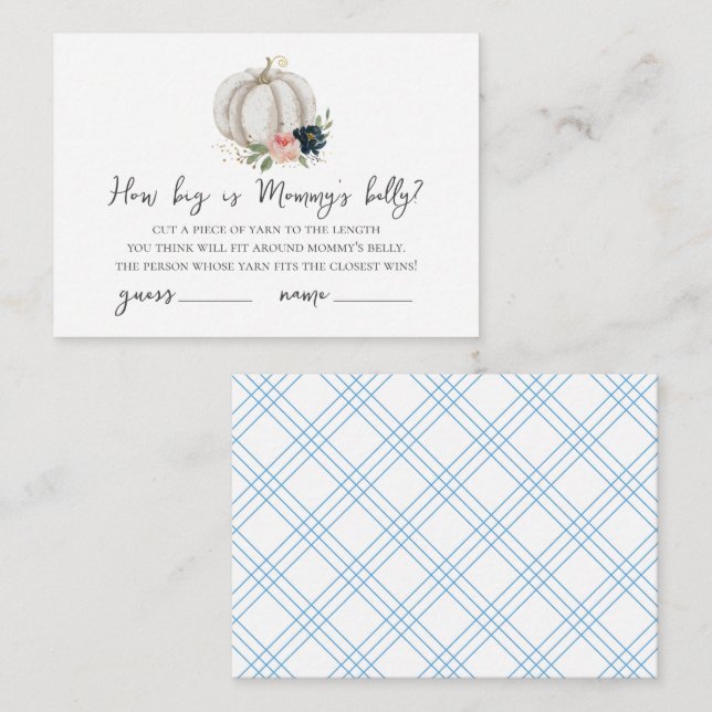 Little Pumpkin How Big Is Mummy's Belly Game Card (Front/Back)