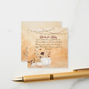 Little Pumpkin is on The Way Autumn Baby Shower Enclosure Card
