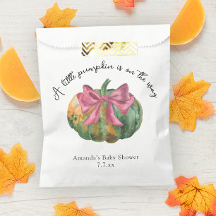Little Pumpkin is on the way Autumn baby shower  Favour Bags