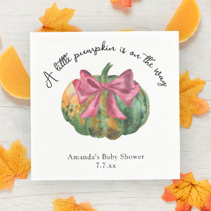 Little Pumpkin is on the way Autumn baby shower  Napkin
