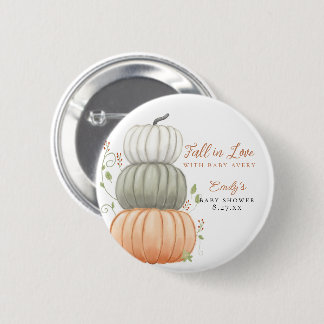 Little Pumpkin is on the Way Baby Shower 6 Cm Round Badge
