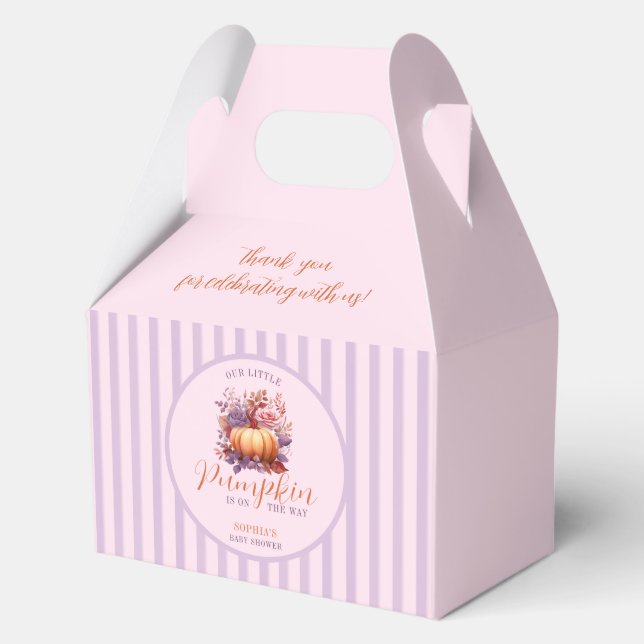 Little Pumpkin Is On The Way Baby Shower  Favour Box (Front)