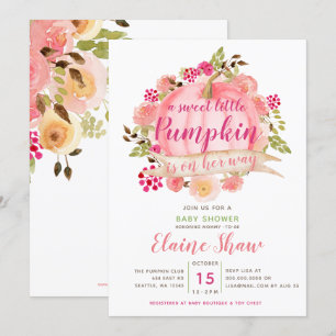little pumpkin is on the way baby shower invitation