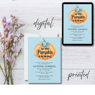 Little Pumpkin is on the way Baby Shower Invitation
