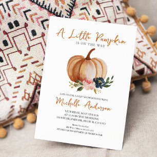 Little Pumpkin Is On The Way Baby Shower  Invitation