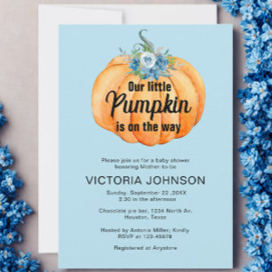 Little Pumpkin is on the way Baby Shower  Invitation