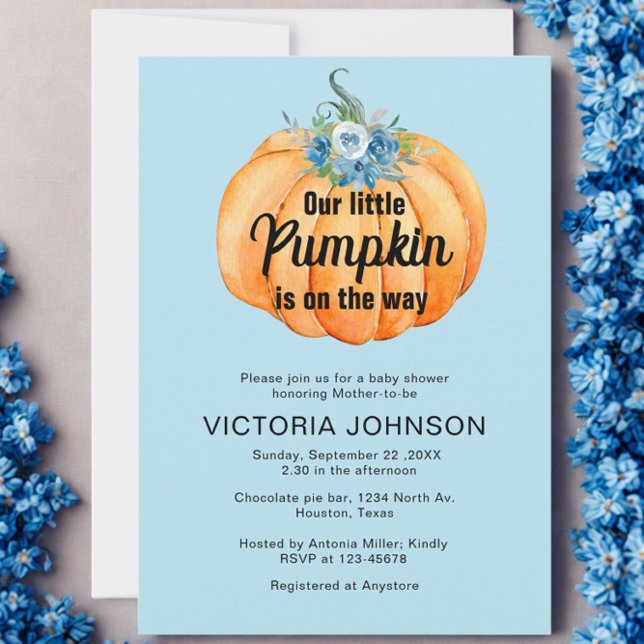Little Pumpkin is on the way Baby Shower  Invitation (Creator Uploaded)