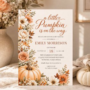 Little Pumpkin is on the Way Baby Shower Invitation