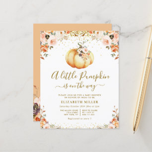 little pumpkin is on the way baby shower invite