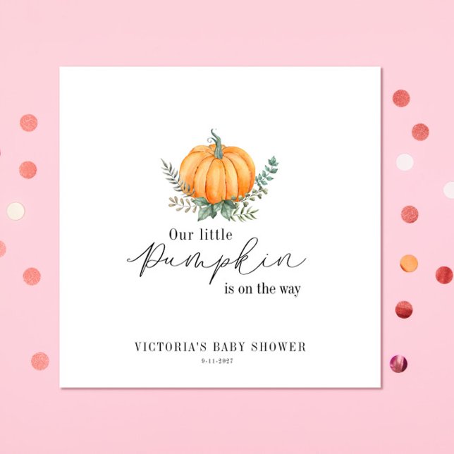 Little Pumpkin is on the way Baby Shower Napkin (Creator Uploaded)