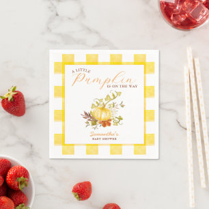 Little Pumpkin is on the way Baby Shower Napkin