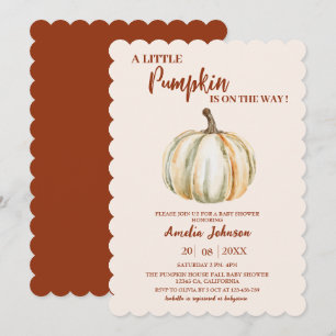 Little Pumpkin is on the way Fall Baby Shower  Invitation