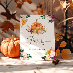 Little pumpkin is on the way fall Favors sign