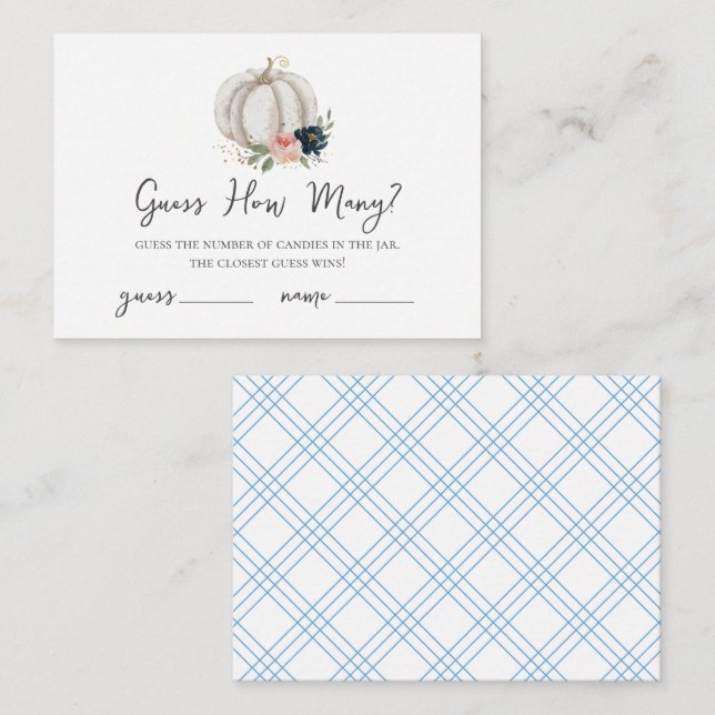 Little Pumpkin Is On The Way Guess How Many Enclosure Card (Front/Back)