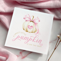 Little Pumpkin is on the Way Pink Baby Shower Napk